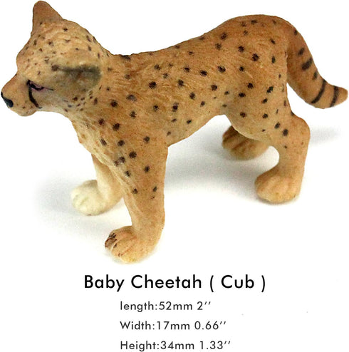 Playset 2-Piece FUNSHOWCASE African Jungle Animals Toy Cheetahs Figure Realistic Plastic Figurine Lot