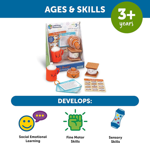 Set, 3 Learning Resources S'mores Break Sensory Fidget Activity Social Emotional Learning, Calming Toys, SEL Skills