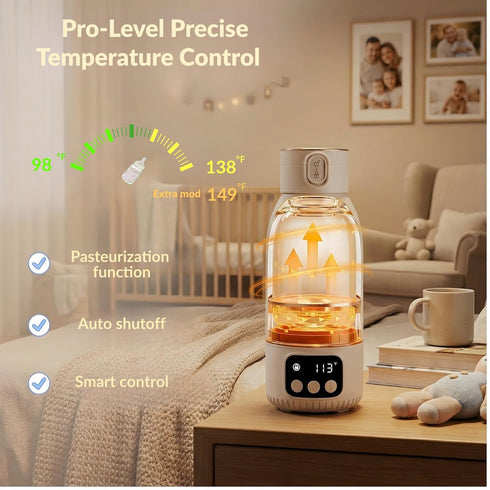 17oz Portable Bottle Warmer Baby Bottle Warmer for Breast Milk & Formula, Fast Heating with Smart Temperature Control