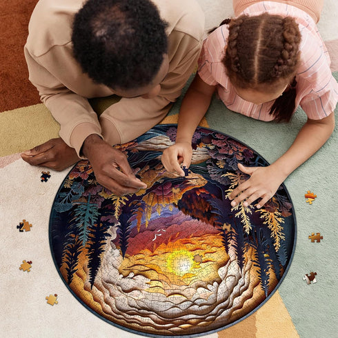 1000 Puzzle-26.6 26.6in masseruon Round Puzzles for Adults Pieces-Naturelish * Jigsaw Puzzles with HD Matte Finish-Hard