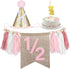 Silipull 1/2 Birthday Supplies Includes Half Birthday High Chair Banner and Hat
