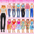 15 Set Doll Clothes for 11.5 Inch Dolls, 2 Sequins Dresses & 6 Outfits, Tops, Pants/Shorts/Skirts