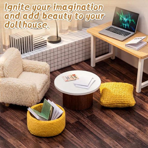 3 1:12 8.27 11.69 Inch Flutesan Pcs Miniature Dollhouse Wallpaper and Flooring Peel and Stick Scale Self Adhesive Doll