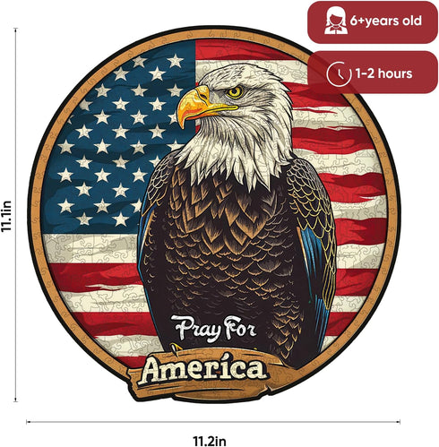 Eagle Wooden Jigsaw Puzzles - 200 Pieces, 11.1 * 11.2 in - Beautiful Wooden Puzzle with Box