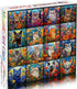 Bgraamiens Puzzle-Mosaic Art Cats-1000 Pieces Mosaic Art Puzzle for Adults, Stained Glass Art Puzzle with Cats and Flowers, Impossible Puzzle Color Challenge Cats Puzzle for Adults