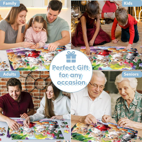 Ciavotie 100 4-6, 6-8 8-10, Piece Puzzles for Kids Ages Kittens' Tea Time Jigsaw Puzzle, Educational Fun for Kids Ages