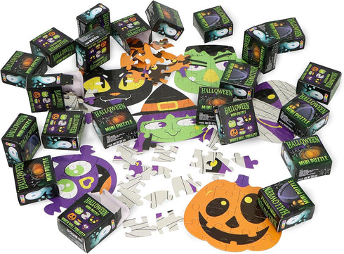 JOYIN 36 Pcs Halloween Jigsaw Puzzle Set - Kids Party Favors with 6 Characters in Blind Boxes for School Activities