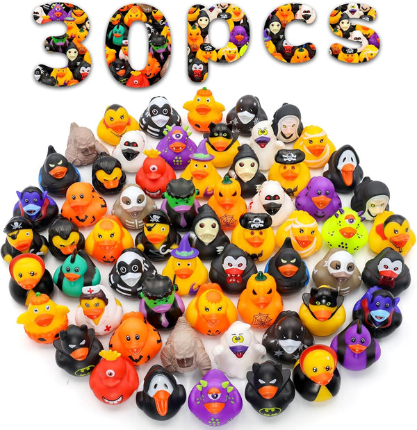Diteryy 30 Pack Halloween Rubber Ducks-2.3 Inch Bulk Floater Ducks for Ducking Assortment