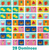 Set 3 boppi Dominoes Picture Game for Toddlers - Colourful Food Themed Montessori/STEM Dominoes for Children - Games