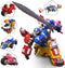 5-in-1 Transforming Vehicles Playset with Motorcycles, Planes, Go-Karts - STEM Stacking Car Kit for Kids Birthday Gift