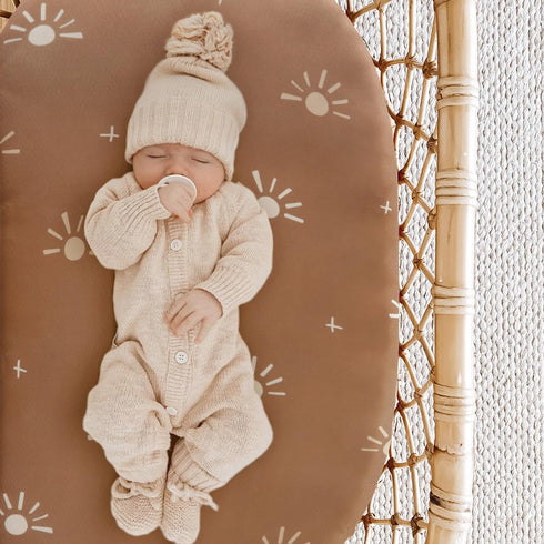 GRSSDER Stretchy Ultra Soft Bassinet Sheet 2 Pack, Universal Fit for Baby Cradle or Changing Table, Sunny Bear Print