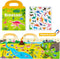 pinkking Magnetic Reusable Sticker Book for Toddler, Dinosaur Activity Magnet Book for 3
