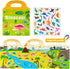 pinkking Magnetic Reusable Sticker Book for Toddler, Dinosaur Activity Magnet Book for 3