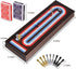 16'' Set 3-Track 2 9 VAMSLOVE Cribbage Board Game Wooden Scoreboard with Large Slots for Storing Playing Cards