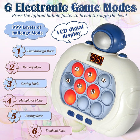 GAPER GO 5-7 8-12, 3-12 Pop Game Light Up Fidget Toy for Kids Handheld Puzzle Game Sensory Toys with LED Screen