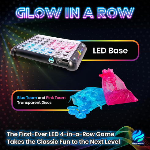 Glowsphere 4 6 2 Glow in a Row Light-Up in a Row Board Game, Strategy Games for Kids Ages and Above, Player Game