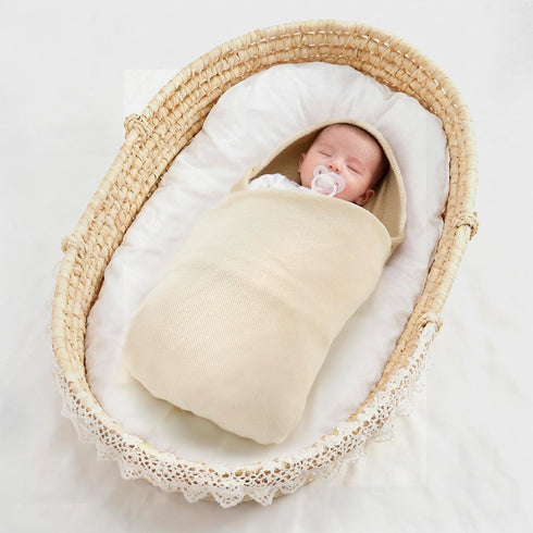 Cozy 40x30in Knit Baby Blanket Soft Warm Newborn Receiving Swaddle Blankets for Crib Infant Boy Girl Creamy White