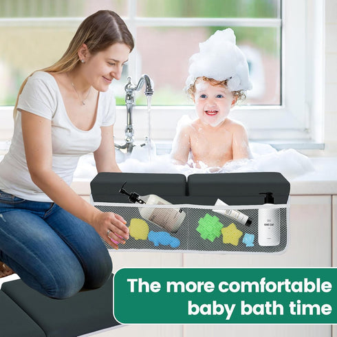 Elbow Set, Elbow Comfortable Baby Bath Kneeler and Rest Pad Thick Memory Foam Bath Kneeling Pad with Support, Baby