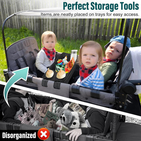 W4 W4, W4 (20.47"9.84"4.92") Stroller Snack Tray for Wonderfold Wagon Stroller Cup Holder Toy Storage Wagon Accessories