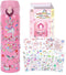 YOFUN Decorate Your Own Water Bottle, 11 Sheets of Unicorn Stickers & Glitter Gems, Craft Kit for Children, Pink