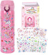 YOFUN Decorate Your Own Water Bottle, 11 Sheets of Unicorn Stickers & Glitter Gems, Craft Kit for Children, Pink