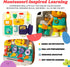 1-3, Montessori Busy Board for Toddlers Baby Educational Activity Board with Lights & Music, Sensory Toys for Fine