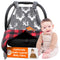 Dear Baby Gear Car Seat Canopy - Baby Carrier Cover - Infant Car Seat Cover - White Antlers, Plaid Red & Black