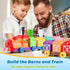 Cieex 1 2 3 Counting 10 10 Toddler Toys Farm Animal Train for Years Old, Matching Sorting Montessori Learning Toy