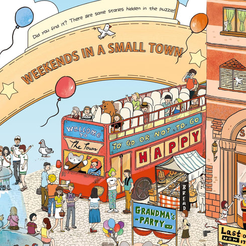 1000 Piece Puzzle for Adults, MOMIBOOK Vintage Village Town, Funny Painting Image Puzzle for Women