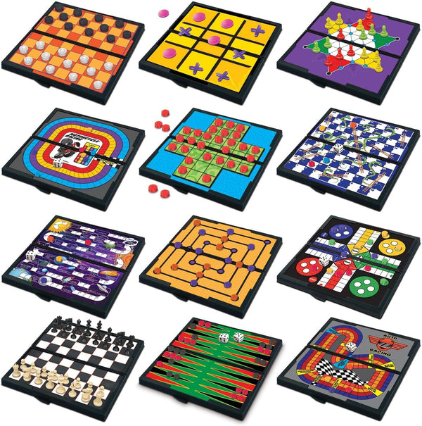 Gamie Magnetic Board Travel Games for Kids, Includes 12 Retro Fun Games