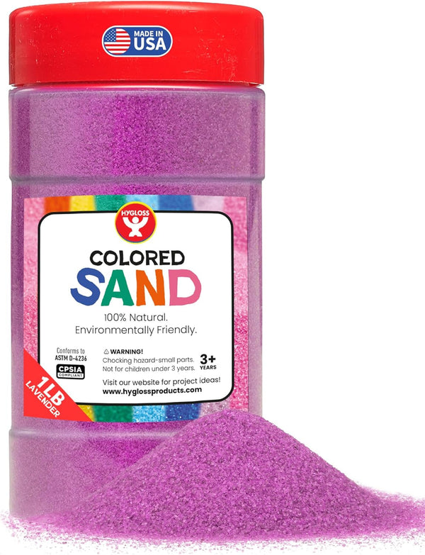 Hygloss Colored Sand for Crafts 1 lb Bottle, Lavender Vibrant Colorful Fine