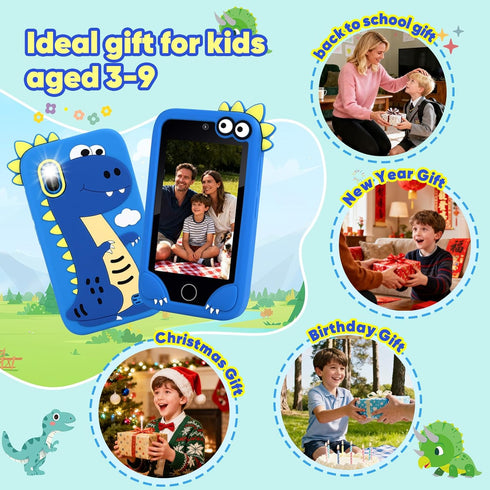 3-10 3.97" 200+ Kids Cell Phone Toy, Educational Learning Smart Phone for Toddlers Ages with Touch Screen, Dual Camera