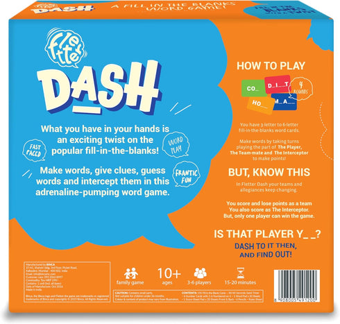 7, 8, 9, 10 (3-6 Fletter Dash, A Fun Fill-in-The-Blanks Strategic Word Card Game for All Ages | Fun and Strategic Word