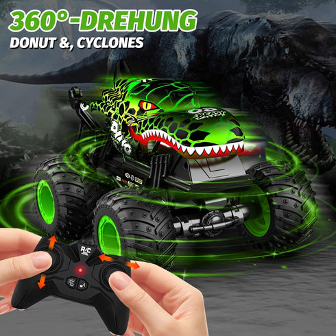 1:20 360 2.4GHz 4-7 2 Gohero Monster Truck Toys for Kids, Dinosaur Toys RC Car Truck with Spins & Drifting, All-Terrain