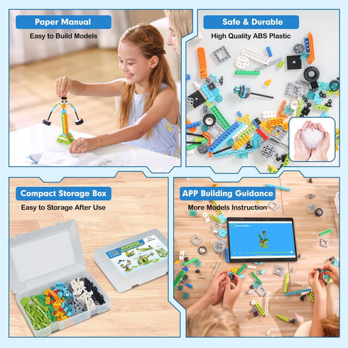 370+ 100+ 6+, makerzoid Building Robot Kit, Educational DIY Building Blocks, Models STEM Robot Toy for Kids Ages