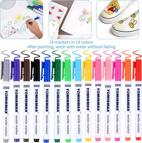 44-Piece DIY Bib Decorating Kit - 24 Bibs, 6 Stencils, 14 Markers for Baby Showers