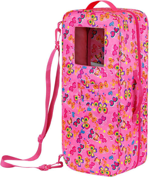 ZITA ELEMENT Doll Travel Carrier Case - Crossbody Shoulder Bag for 18