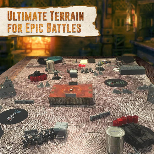 Battle Game Mat for DND | 48" x 72" Wargaming Tabletop Map | Vinyl Gaming Frontline Terrain