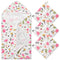 Zainpe 4Pcs Muslin Baby Hooded Towel & Washcloth Set Spring Pink Flowers
