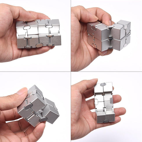 Fidget Cube New Version - Metal Infinity Cube Prime for Stress Relief, Durable Sensory Gifts for Adults and Kids