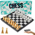Mini Travel Chess Set Magnetic Vikutu, 5.11 Inches Portable Small Folding Chess Board