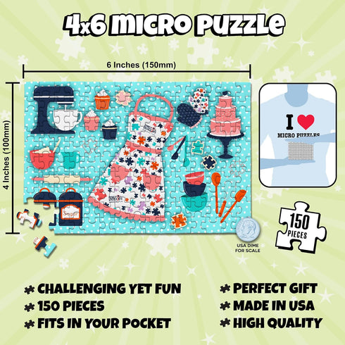 Baking MicroPuzzles 2-Pack - 150 Piece Mini Puzzles for Adults - 4” x 6” Inch