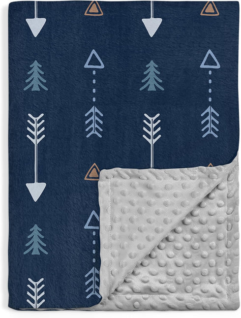 SANDJEST Baby Blanket for Boys, Double Layer Dotted Backing - Arrows Printed 30 x 40 Receiving Blankets for Infant