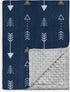 SANDJEST Baby Blanket for Boys, Double Layer Dotted Backing - Arrows Printed 30 x 40 Receiving Blankets for Infant