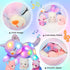 Hopearl LED Musical Stuffed Cat, Singing Plush Toy Playset with 3 Baby Kittens, 18'' Rainbow