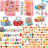 DULEFUN 143pcs Mini Shopping Cart Basket Miniature Food Drink Bottle Toys, Supermarket Shelve