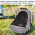 MARLIFER Baby Car Seat Cover, Large Mesh Window, Breathable Fabric, Infant Windproof Canopy, Universal Fit CarSeat