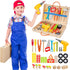WEMEMORN Set 46 Set 3 4 5 6 Kids Tool with Electric Drill, Pcs Wooden Toddler Play Tools with Tool Box, Montessori STEM