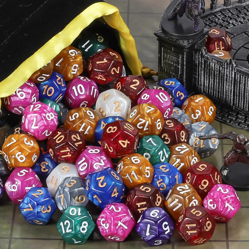 (100pcs) (D12 10 colors-100 CiaraQ DND Polyhedral Dice with A Dice Bag Compatible with Dungeons and Dragons DND RPG MTG