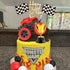 DRWATE 20 1) PCS Truck Cake Toppers Truck Cake Decorations Hot Red Ball Race Car Flame Blaze Wheel Cake Toppers